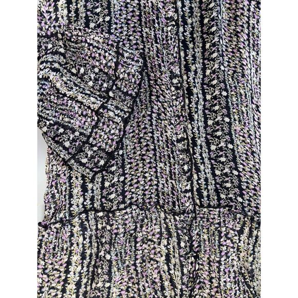 Sundance Quinn Floral Print Drop Waist Ruffle long sleeve Shift Dress Size M NEW - Picture 3 of 15